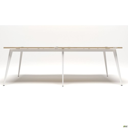 Робоча станція + USB Delta DL-104 (2380х1200х750мм) Блеквуд Ячмінний / Каркас білий AMF