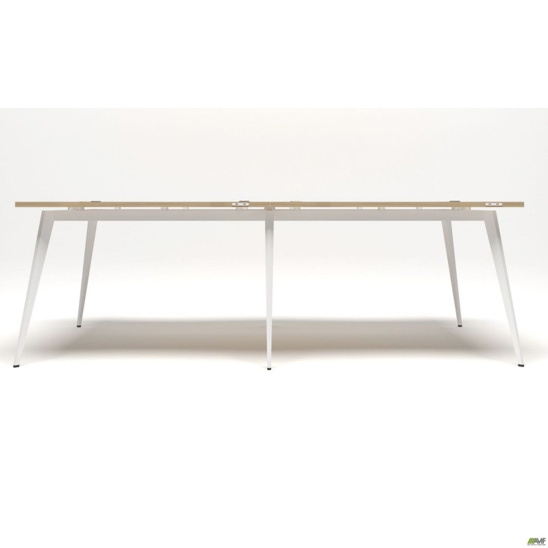 Робоча станція + USB Delta DL-104 (2380х1200х750мм) Блеквуд Ячмінний / Каркас білий AMF