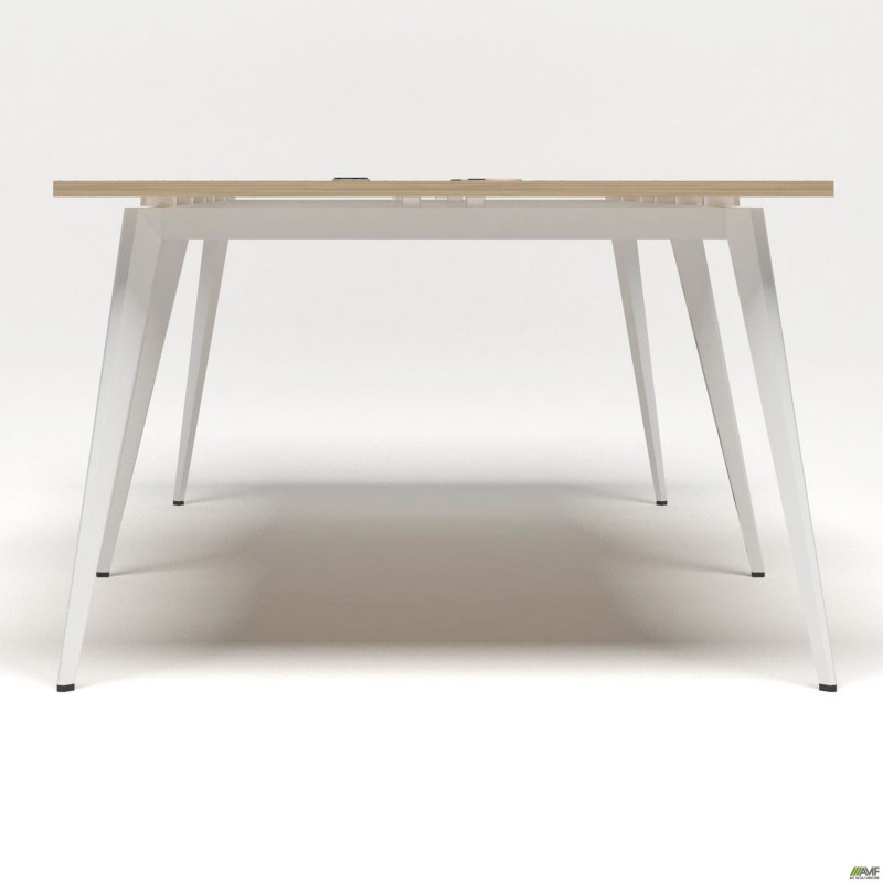 Робоча станція + USB Delta DL-104 (2380х1200х750мм) Блеквуд Ячмінний / Каркас білий AMF