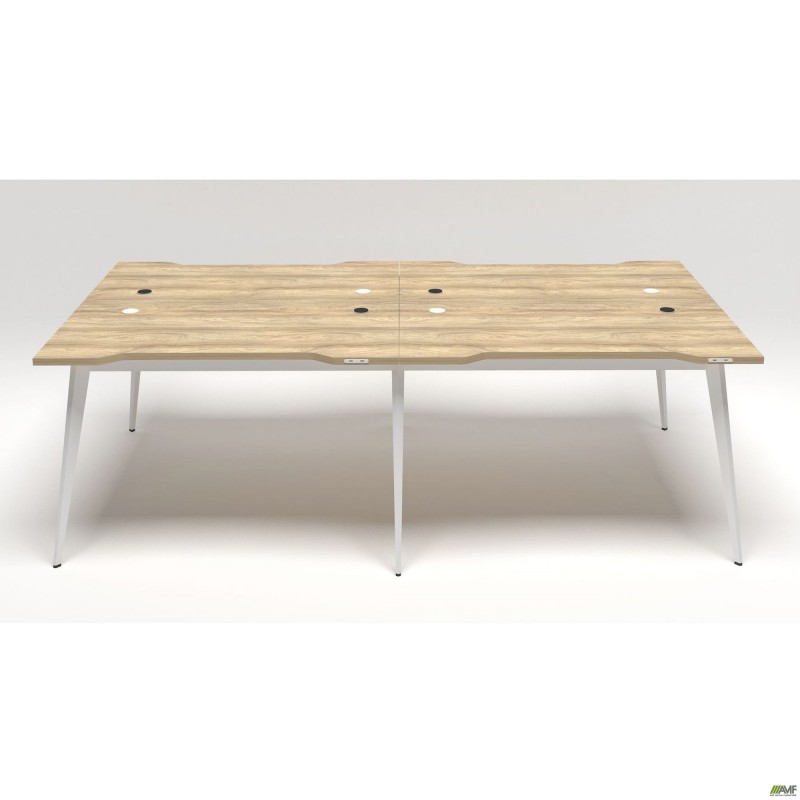 Робоча станція + USB Delta DL-104 (2380х1200х750мм) Блеквуд Ячмінний / Каркас білий AMF