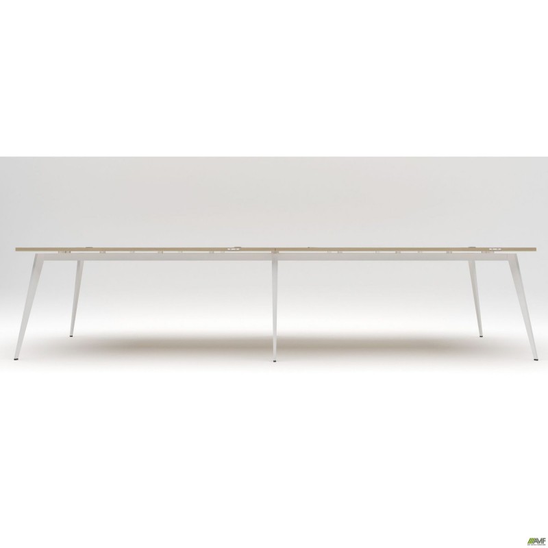 Робоча станція + USB Delta DL-105 (3580х1200х750мм) Блеквуд Ячмінний / Каркас білий AMF