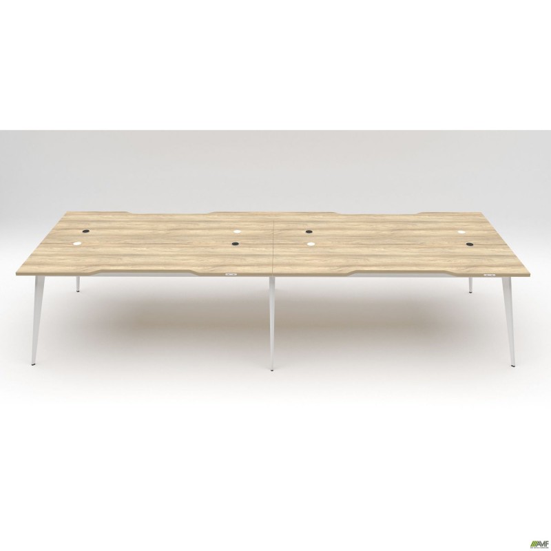 Робоча станція + USB Delta DL-105 (3580х1200х750мм) Блеквуд Ячмінний / Каркас білий AMF