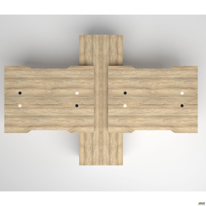 Робоча станція + USB Delta DL-109 (3580х2400х750мм) Блеквуд Ячмінний / Каркас білий / Опора білий беж AMF