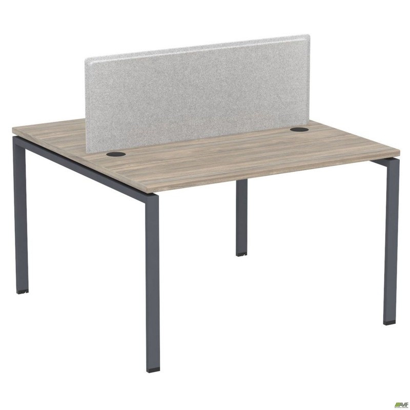 Робоча станція з Перегородкою SIG-153 (1187х1200х750) Чорний граф/В'яз Ліберті/Сірий AMF