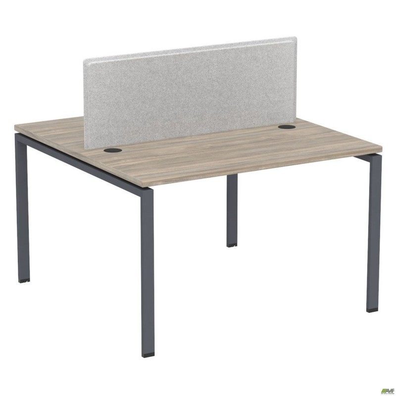 Робоча станція з Перегородкою SIG-154 (1387х1200х750) Чорний граф/В'яз Ліберті/Сірий AMF