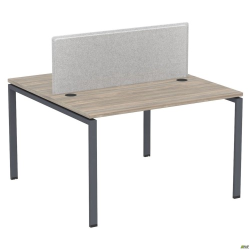 Робоча станція з Перегородкою SIG-155 (1587х1200х750) Чорний граф/В'яз Ліберті/Сірий AMF