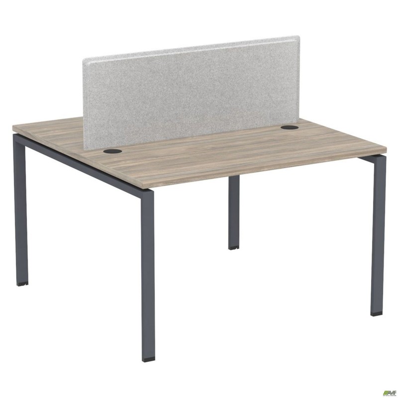 Робоча станція з Перегородкою SIG-155 (1587х1200х750) Чорний граф/В'яз Ліберті/Сірий AMF