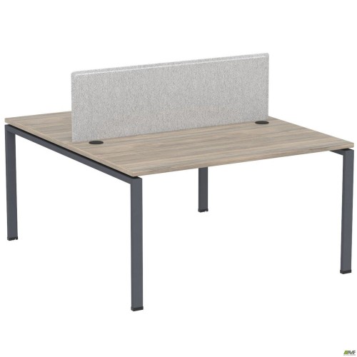 Робоча станція з Перегородкою SIG-163 (1187х1600х750) Чорний граф/В'яз Ліберті/Сірий AMF