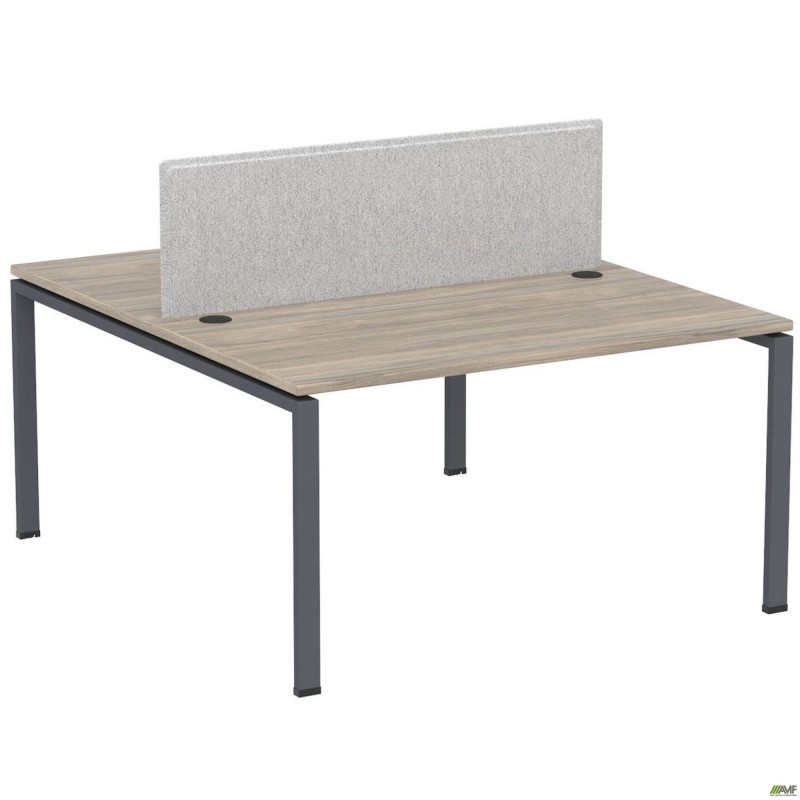 Робоча станція з Перегородкою SIG-163 (1187х1600х750) Чорний граф/В'яз Ліберті/Сірий AMF