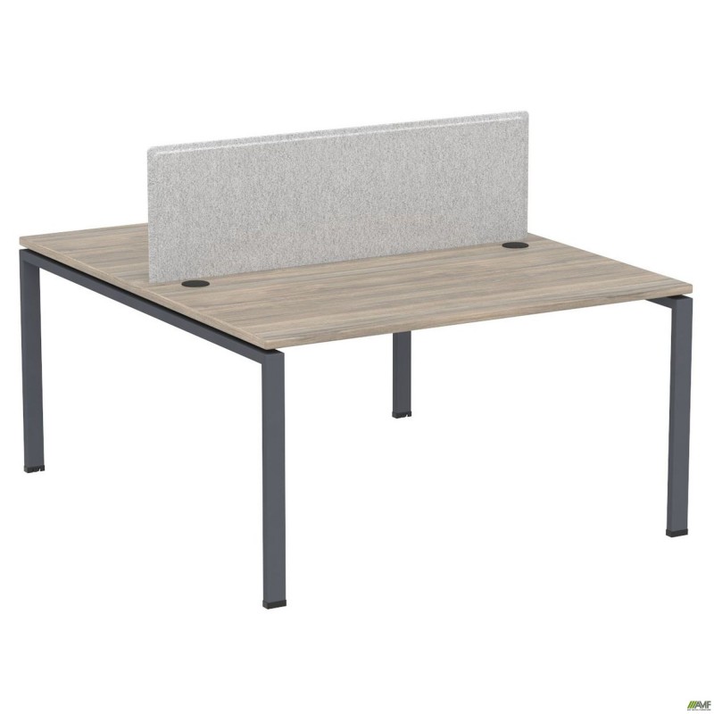 Робоча станція з Перегородкою SIG-164 (1387х1600х750) Чорний граф/В'яз Ліберті/Сірий AMF