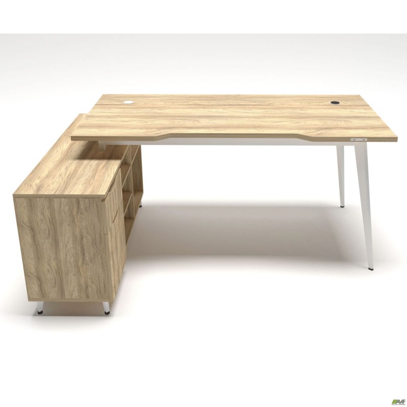 Робоче місце Delta DL-100L (1790х1200х750мм) Блеквуд Ячмінний / Каркас білий / Опора білий беж AMF