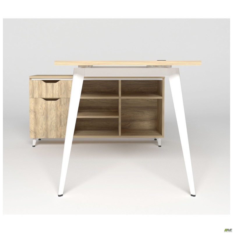 Робоче місце Delta DL-100L (1790х1200х750мм) Блеквуд Ячмінний / Каркас білий / Опора білий беж AMF