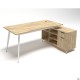 Робоче місце Delta DL-100R (1790х1200х750мм) Блеквуд Ячмінний / Каркас білий / Опора білий беж AMF