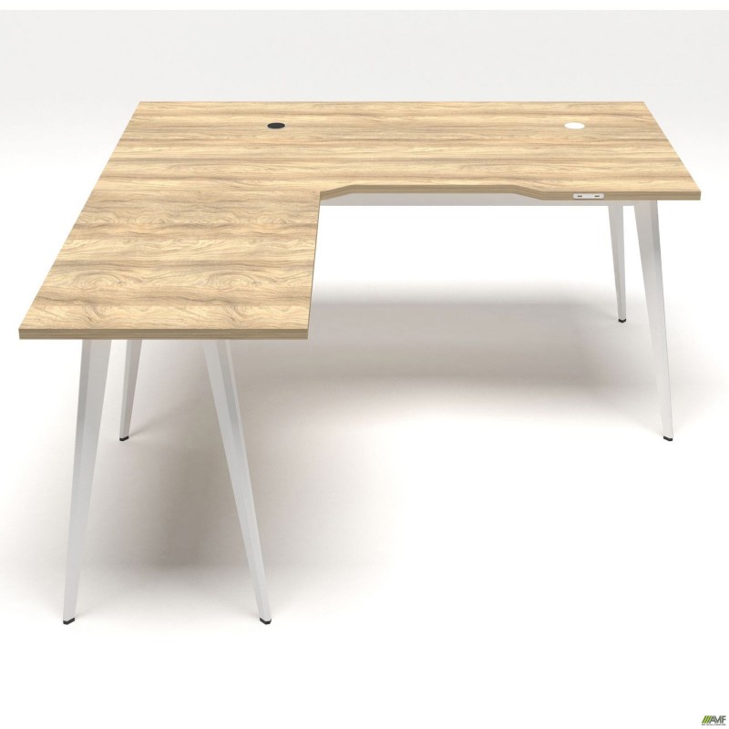 Робоче місце Delta DL-102 (1590х1600х750мм) Блеквуд Ячмінний / Каркас білий AMF