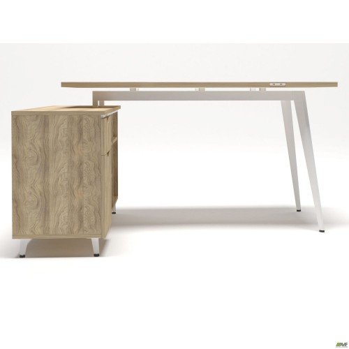 Робоче місце Delta DL-113L (1590х1200х750мм) Блеквуд Ячмінний / Каркас білий / Опора білий беж AMF