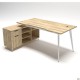 Робоче місце + USB Delta DL-100L (1790х1200х750мм) Блеквуд Ячмінний / Каркас білий / Опора білий беж AMF