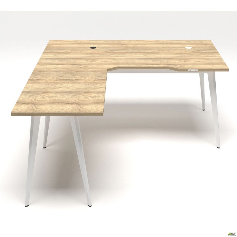 Робоче місце + USB Delta DL-102 (1590х1600х750мм) Блеквуд Ячмінний / Каркас білий AMF