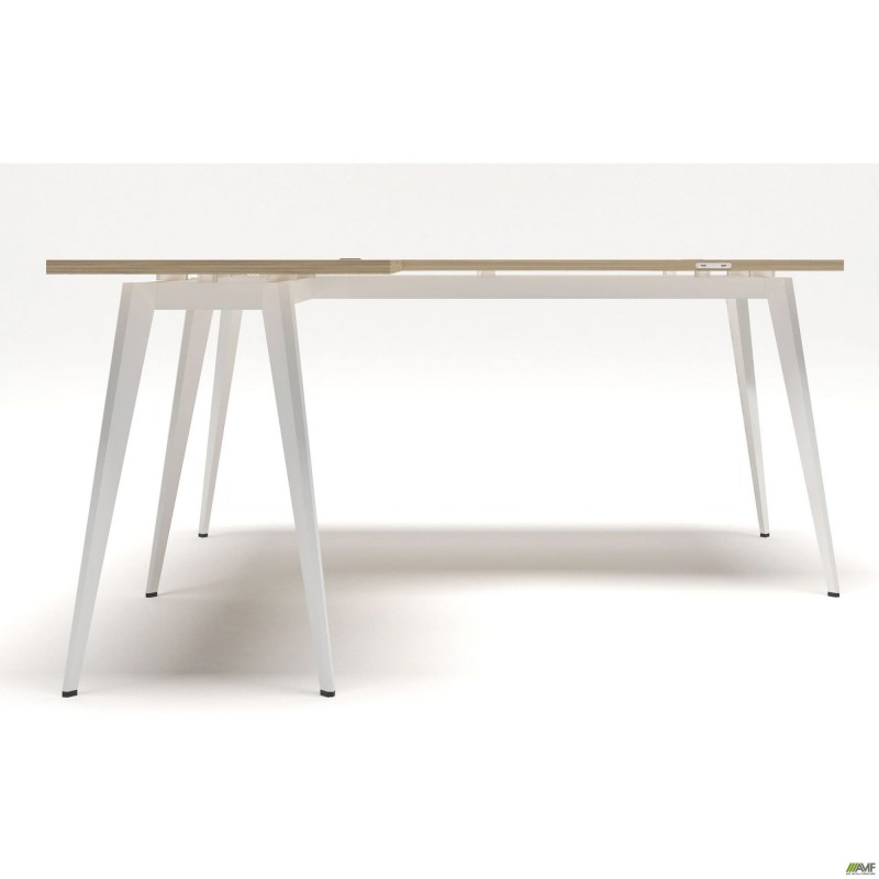 Робоче місце + USB Delta DL-102 (1590х1600х750мм) Блеквуд Ячмінний / Каркас білий AMF