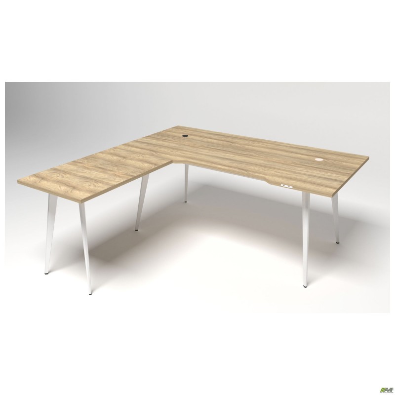 Робоче місце + USB Delta DL-103 (1790х1800х750мм) Блеквуд Ячмінний / Каркас білий AMF