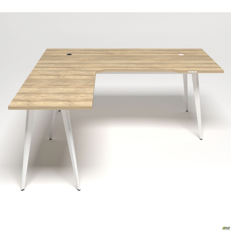 Робоче місце + USB Delta DL-103 (1790х1800х750мм) Блеквуд Ячмінний / Каркас білий AMF