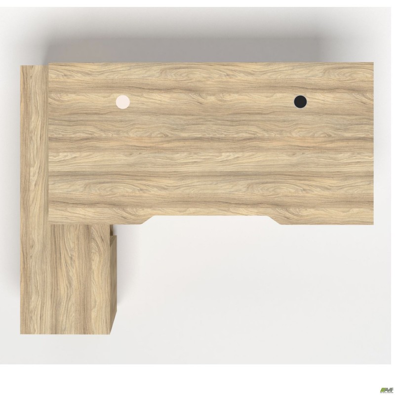 Робоче місце + USB Delta DL-113L (1590х1200х750мм) Блеквуд Ячмінний / Каркас білий / Опора білий беж AMF