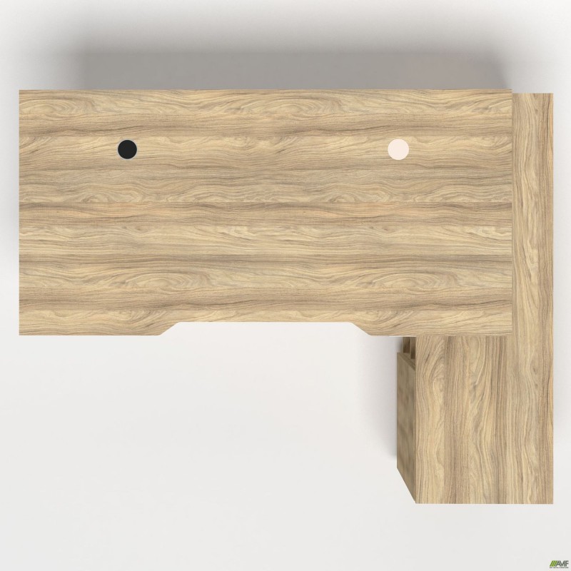 Робоче місце + USB Delta DL-113R (1590х1200х750мм) Блеквуд Ячмінний / Каркас білий / Опора білий беж AMF