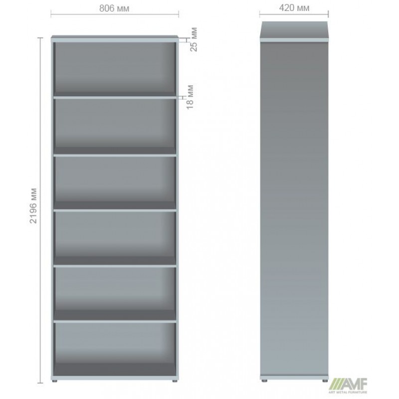 Секція меблева МГ-600 (806х420х2196мм) горіх темний AMF