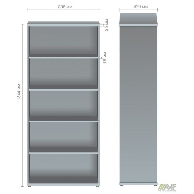 Секція меблева МГ-601 (806х420х1844мм) горіх темний AMF