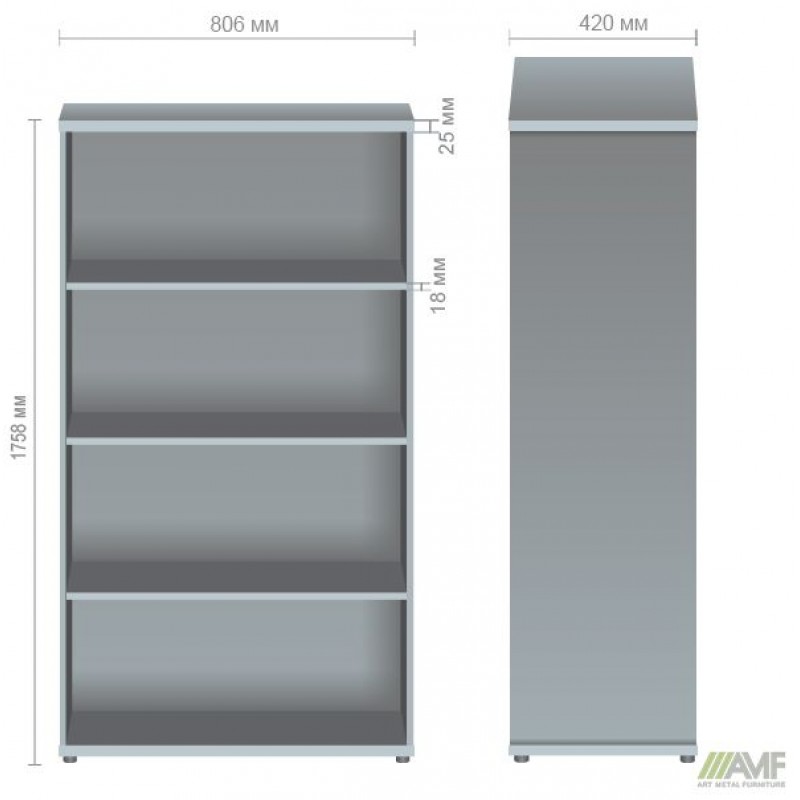 Секція меблева МГ-602 (806х420х1492мм) горіх темний AMF