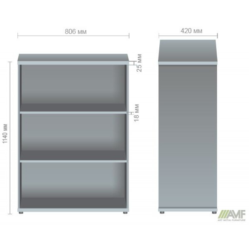 Секція меблева МГ-603 (806х420х1140мм) горіх темний AMF