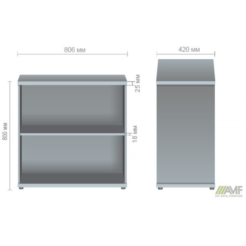 Секція меблева МГ-604 (806х420х800мм) горіх темний AMF