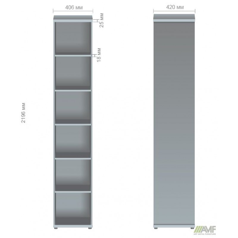 Секція меблева МГ-610 (406х420х2196мм) горіх темний AMF