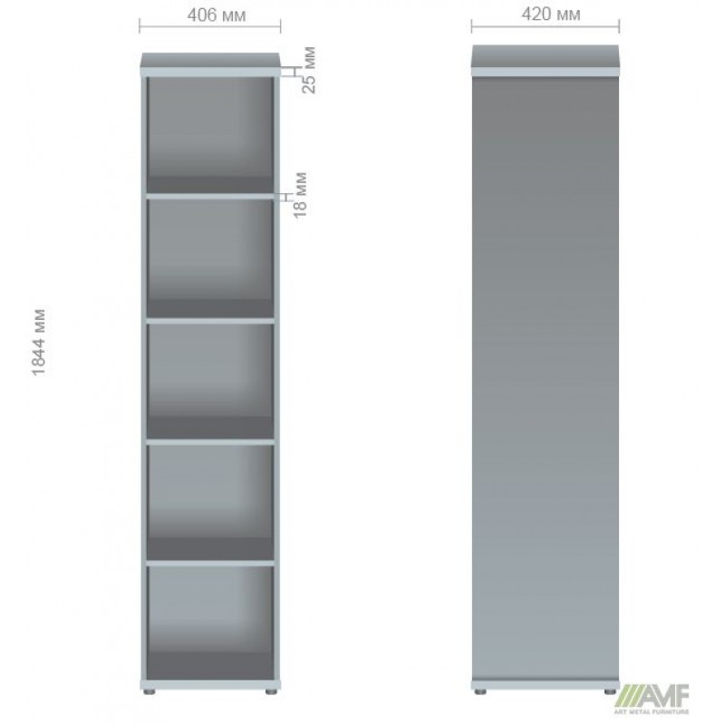 Секція меблева МГ-611 (406х420х1844мм) горіх темний AMF