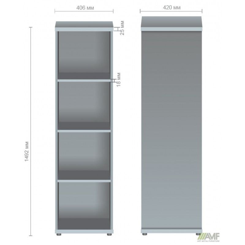 Секція меблева МГ-612 (406х420х1492мм) горіх темний AMF