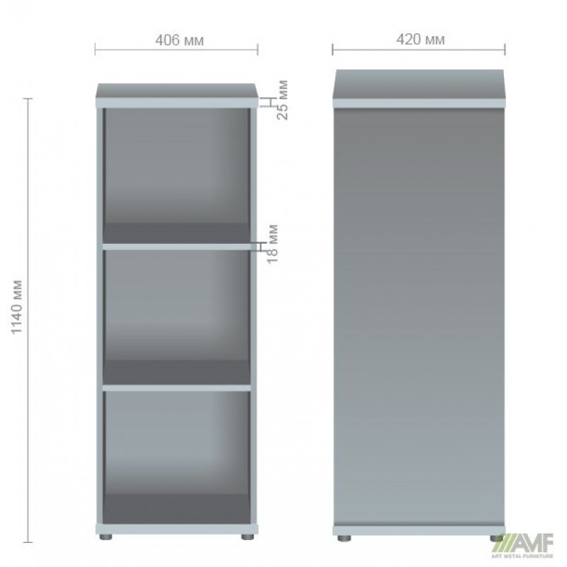 Секція меблева МГ-613 (406х420х1140мм) горіх темний AMF