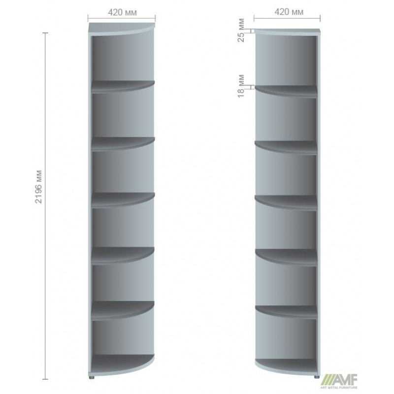Секція меблева МГ-620 (420х420х2196мм) горіх темний AMF