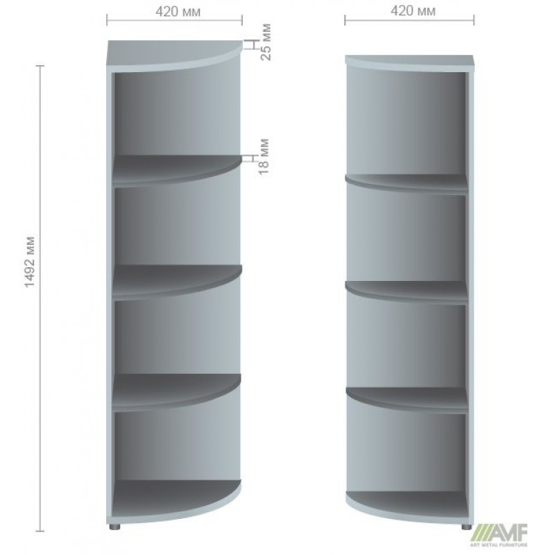 Секція меблева МГ-622 (420х420х1492мм) горіх темний AMF
