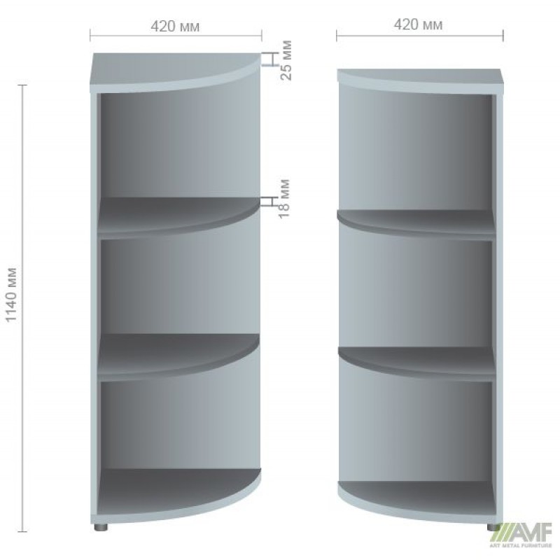 Секція меблева МГ-623 (420х420х1140мм) горіх темний AMF
