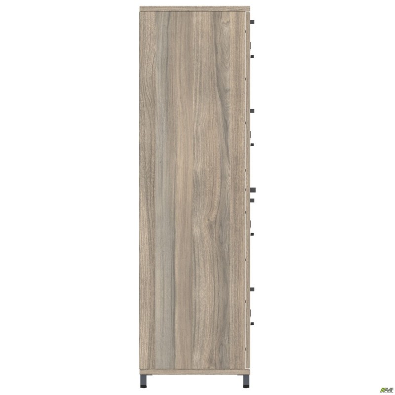 Шафа Locker SIG-605-1 (1850х550х1900мм) Чорний графіт/В'яз Ліберті Димчастий/Білий AMF