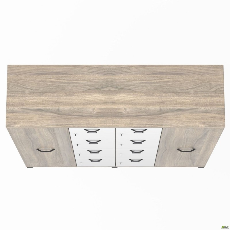 Шафа Locker SIG-605-1 (1850х550х1900мм) Чорний графіт/В'яз Ліберті Димчастий/Білий AMF