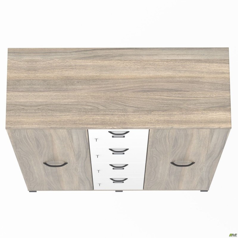 Шафа Locker SIG-605 (1450х550х1900мм) Чорний графіт/В'яз Ліберті Димчастий/Білий AMF