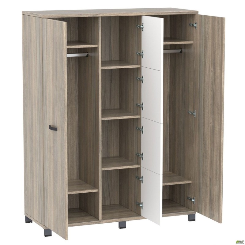 Шафа Locker SIG-605 (1450х550х1900мм) Чорний графіт/В'яз Ліберті Димчастий/Білий AMF