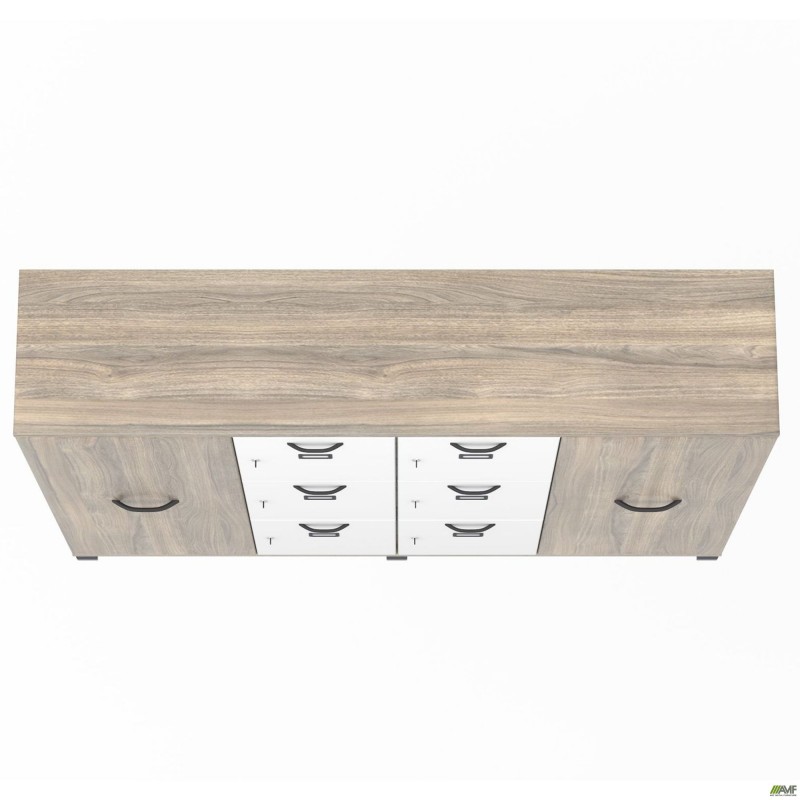 Шафа Locker SIG-606-1 (1850х420х1400мм) Чорний графіт/В'яз Ліберті Димчастий/Білий AMF