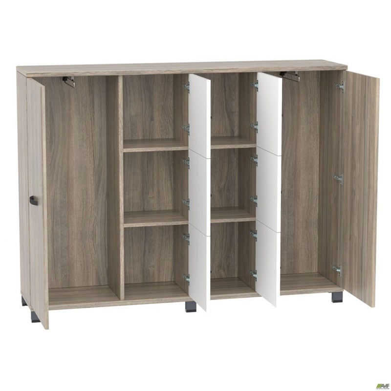 Шафа Locker SIG-606-1 (1850х420х1400мм) Чорний графіт/В'яз Ліберті Димчастий/Білий AMF