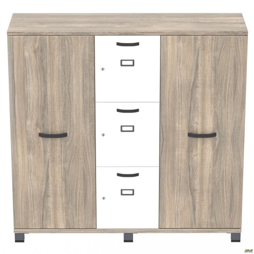 Шафа Locker SIG-606 (1450х420х1400мм) Чорний графіт/В'яз Ліберті Димчастий/Білий AMF