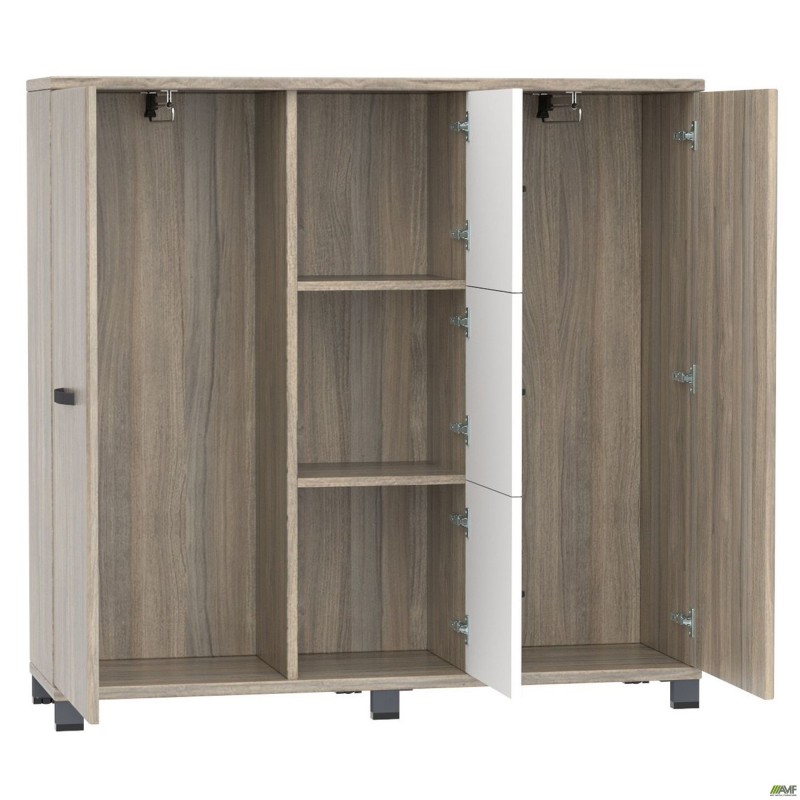 Шафа Locker SIG-606 (1450х420х1400мм) Чорний графіт/В'яз Ліберті Димчастий/Білий AMF