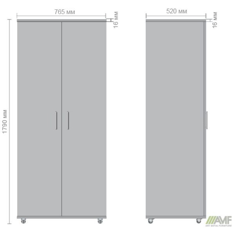 Шафа для одягу Roma R-301 (765х520х1790) Дуб cонома AMF