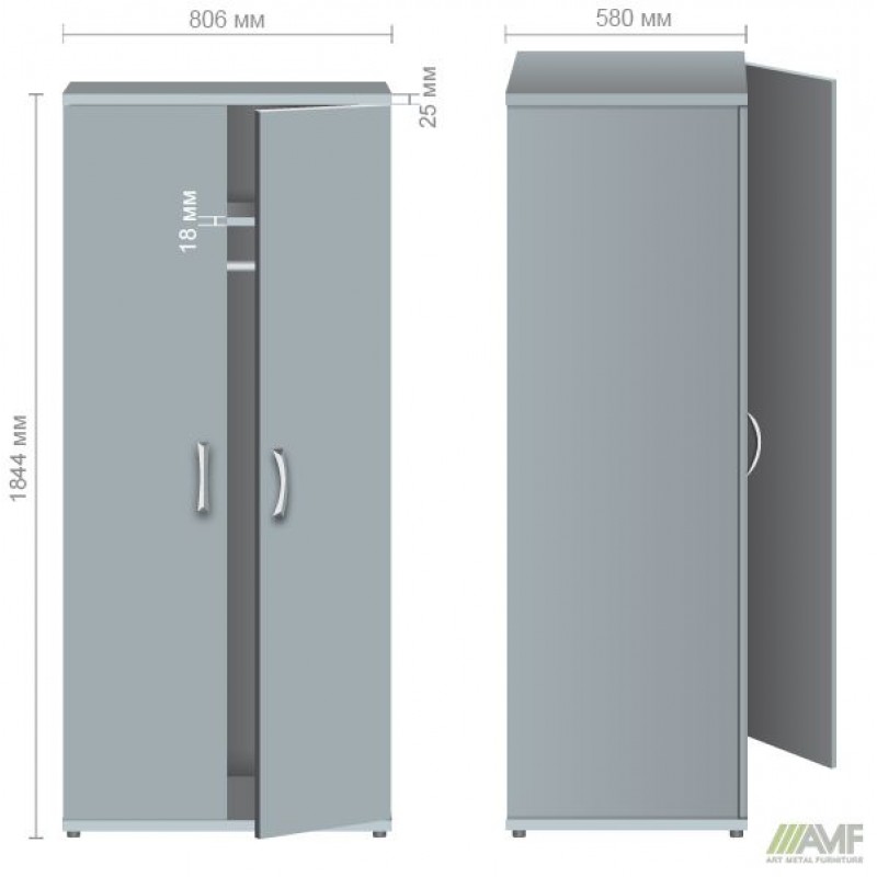 Шафа для одягу МГ-902 (806х580х1844мм) горіх темний AMF