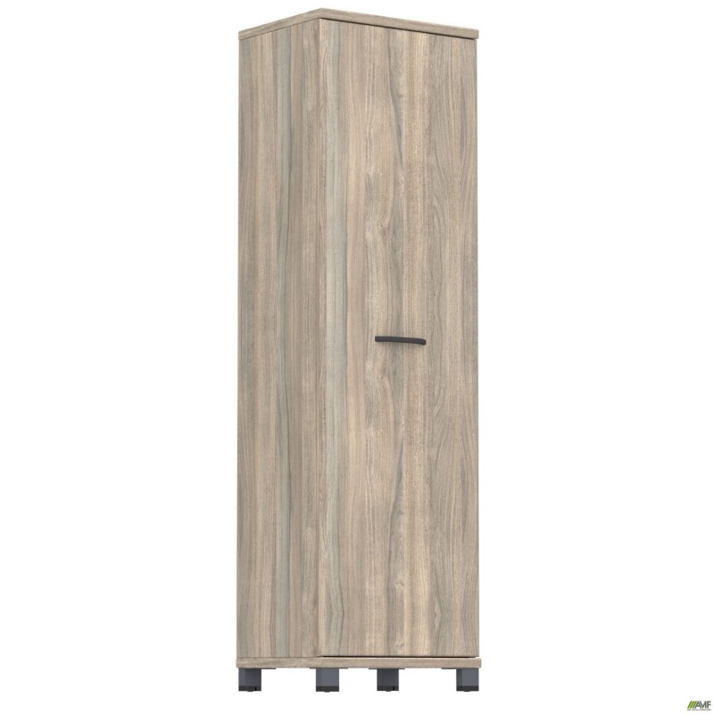 Шафа гардероб SIG-901 (550х420х1900мм) Опора, ручка Чорний графіт/В'яз Ліберті Димчастий AMF