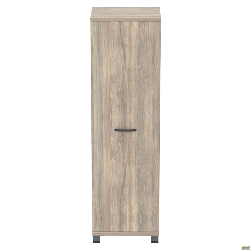 Шафа гардероб SIG-901 (550х420х1900мм) Опора, ручка Чорний графіт/В'яз Ліберті Димчастий AMF